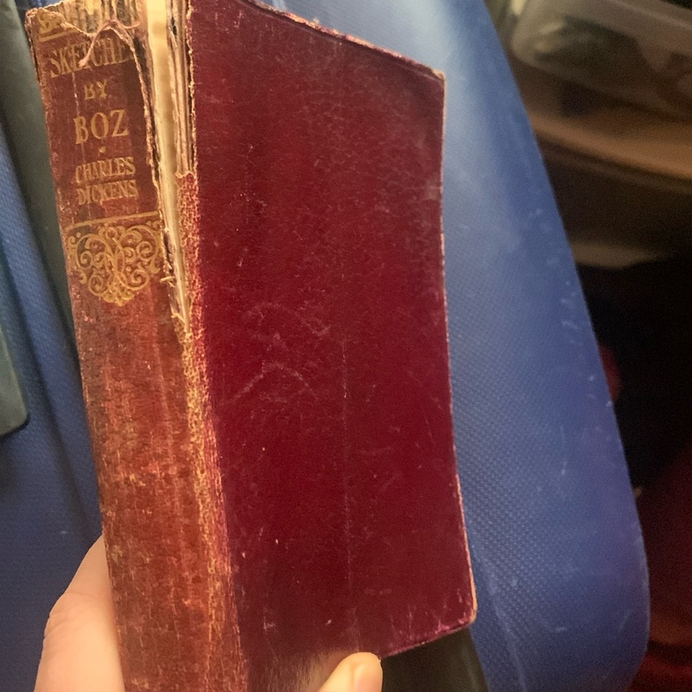 Very Rare Antique Leather Bound Charles Dickens Sketches by Boz early 1900s book